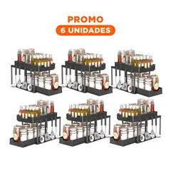 GENERICO - Pack6 Repisa Simple y Moderna Resistente 2 N en Negro