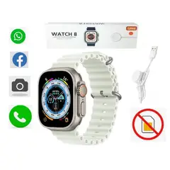 GENERICO - Reloj Inteligente Iwo Kd99 Ultra Series 8, 49 Mm, Caja Gris Y Pulsera Blanca