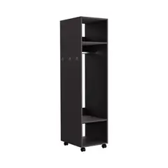 FMFURNITURE - Ropero Con Espejo Y 4 Ruedas Fm-025N - Negro
