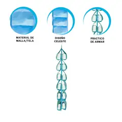 GENERICO - Pack2 Zapatera Multiusos en Color Celeste Y+Regalo Stickers