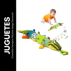 GENERICO - Juguete Cocodrilo Sonajero Peluche Apego Sensorial