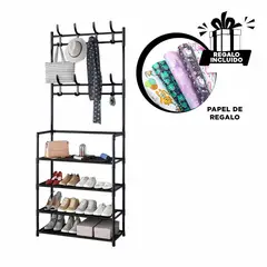 GENERICO - Pack6 Rack para Zapatillas 4 N en Negro Y+Papel de Regalo
