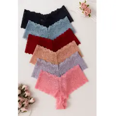 GENERICO - Trusas Cacheteros Encaje - 6 unidades Dama