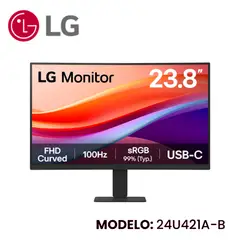LG - Monitor 24U421A-B Curvo 23.8" VA FHD 100 Hz 5 ms con USB-C