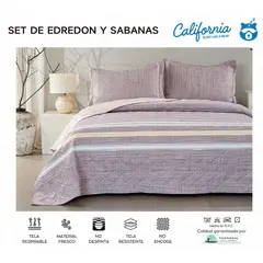 MINGDA - Set de Cubrecama + Juego de sabanas + fundas 2 Pz 100% Algodón