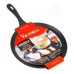 VICTORIA - Sartén Comal 26 cm Hierro fundido Esmaltado