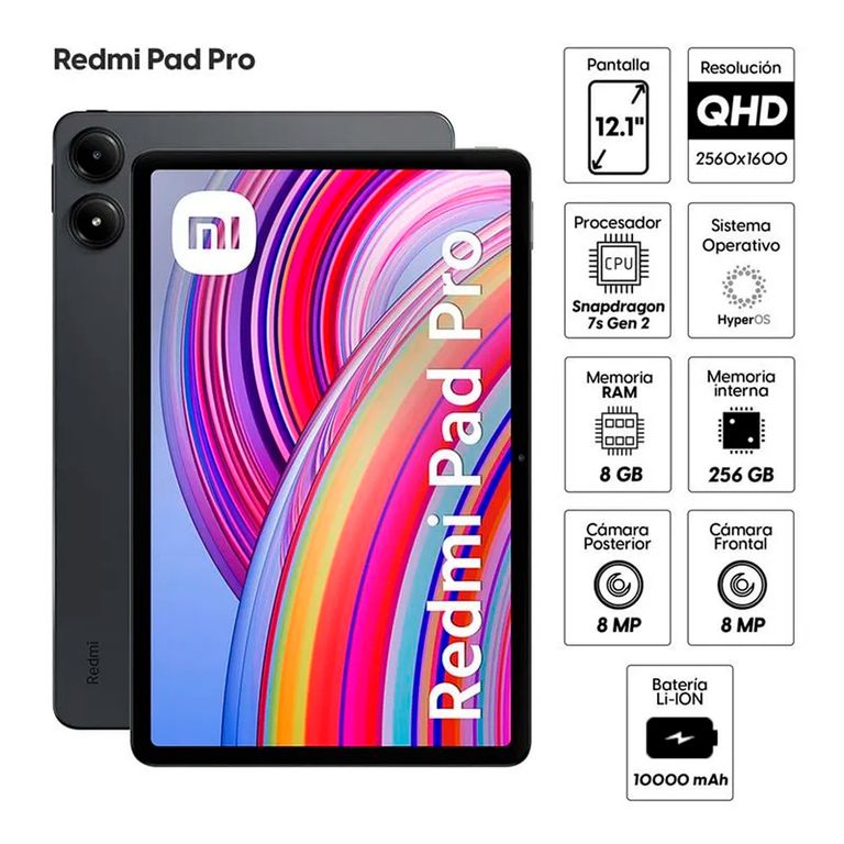 Tablet Redmi Pad Pro 12.1" 256GB, 8GB RAM, GRIS