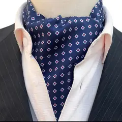 KAST PE - Bufanda Corbata Gazne Ascot Seda Modelo Adrian - Azul