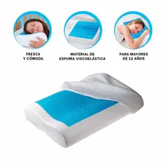 GENERICO - Pack2 Almohada Comoda de Gel Celeste Y+Regalo Stickers