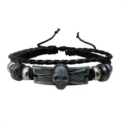 GENERICO - Pulsera De Cuero PU Ajustables 2 Modelos Vintage 19.5Cm