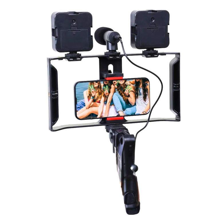 Kit de Grabación para Celular con Trípode Micrófono Direccional y LED
