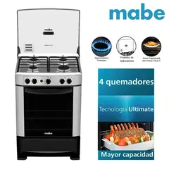 MABE - Cocina CMP6014AG1 4 Quemadores Silver