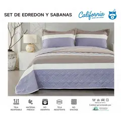 MINGDA - Set de Cubrecama + Juego de sabanas + fundas 2 Pz 100% Algodón