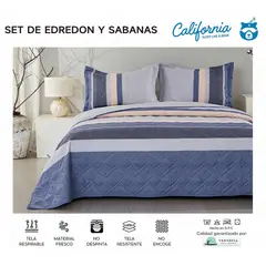 MINGDA - Set de Cubrecama + Juego de sabanas + fundas 2 Pz 100% Algodón