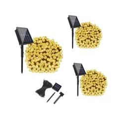 GENERICO - Kit De 3 Luces Hilo Led Solares Arbol Jardin Hogar Navideño Cálido