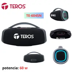 TEROS - Parlante inalambrico con iluminacion RGB color negro 60WTE-6045N