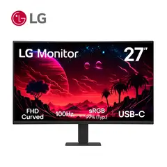 LG - Monitor 27U421A-B Curvo 27" FHD VA 100 Hz 5 ms con USB-C, HDMI