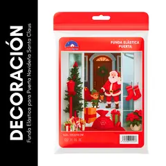 GENERICO - Funda Elástica para Puerta Navideña Santa Claus