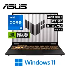 ASUS - Laptop TUF Gaming F16 2025 Intel Core i7 14650HX 32GB 1TB SSD RTX 5060 8GB 16″ WUXGA Windows 11