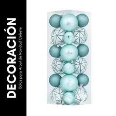 GENERICO - Bolas para Arbol de Navidad Celeste