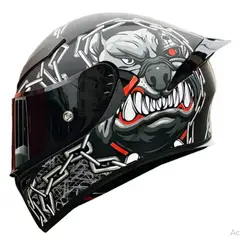 CES - CASCO MOTO BIHR BULLDOG GRIS NEGRO MATE DOBLE VISOR