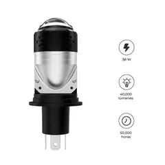 S&T - Faro Delantero LED H4 HB2 Ojo de Pez Doble Luz Alta Potencia