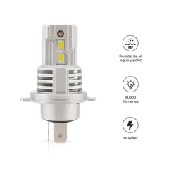 S&T - Faro Frontal LED VM-19 H4 HB2 IP68 Doble Luz Silver