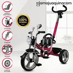 BEAUTIFUL - Triciclo Chavito Guiador para Niños «CHOPPY GUIDE» de Lujo Pink