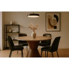 NOEL - Mesa de Comedor de Mármol Natural Travertino Redonda 100cm Deco