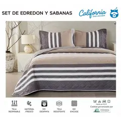 VENEZIA - Set de Cubrecama 1.5 + Juego de sabanas + fundas 100% Algodón