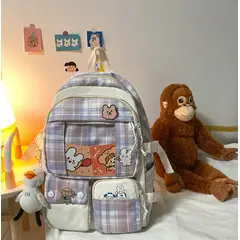 GENERICO - MOCHILA RAYADA DISEÑO KAWAII