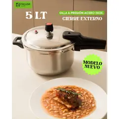 FACUSA - OLLA A PRESIÓN 5 LT C AI CIERRE EXTERNO ACERO INOXIDABLE
