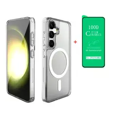 CASE - MAGSAFE TRANSPARENTE PARA SAMSUNG S24FE + MICA CERAMICA HD