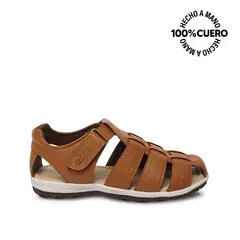 RABBIT - Sandalia Dorsay Casual ANGEL-2619 Marrón H Cuero