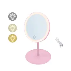 GENERICO - Espejo de Maquillaje Tactil Recargable con 3 tonos de luz