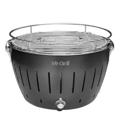 MR GRILL - Parrilla Portátil Turbo Grill Smokeless BBQ Negro