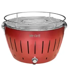 MR GRILL - Parrilla Portátil Turbo Grill Smokeless BBQ Rojo