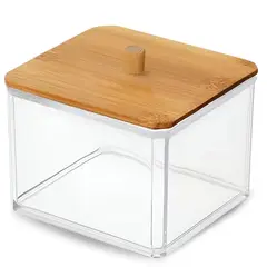 MINARI - Organizador Acrílico Dispensador de Hisopos Discos de Algodón A172