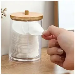 MINARI - Organizador Acrílico Dispensador de Algodón Maquillaje A41