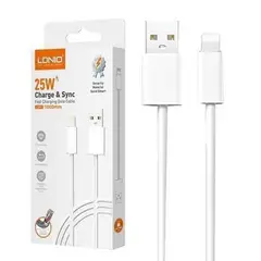 LDNIO - Cable De Carga 2M Lightning para iPhone 25w LS892 Blanco