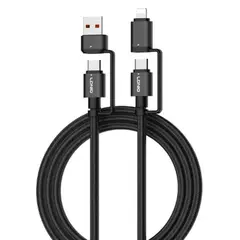 LDNIO - Cable LC16 65W 4-in-1 Fast Charging USB-C Lighting to USB-A USB-C