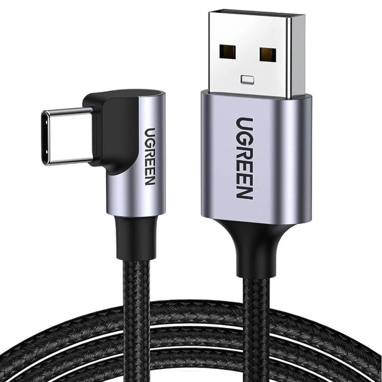 Cable US284 USB-C Angulo de 90° 18W Carga Rápida 3A 1M
