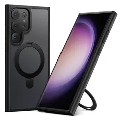 CASE - AHUMADO CON MAGSAFE PARA SAMSUNG S25 ULTRA CON ANILLO - NEGRO