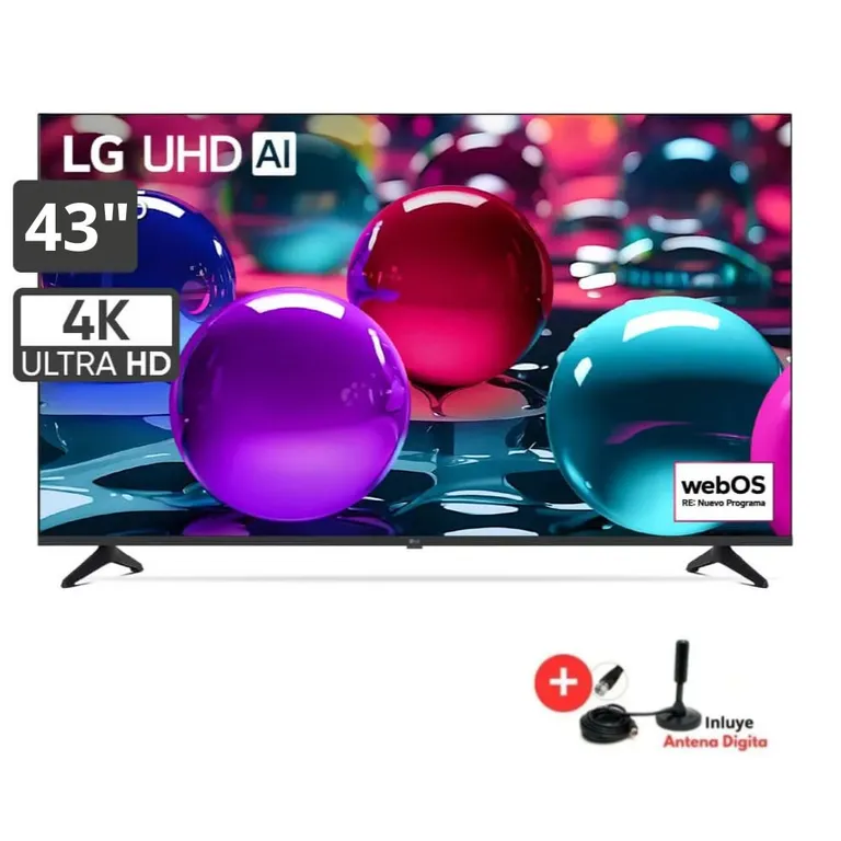 Televisor Smart UHD 43 pulgadas AI 4K 43UA7300PSB 2025 + Antena Digital
