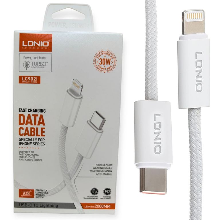 Cable LC902i Tipo-C a Lightning de 30W 2 Metros