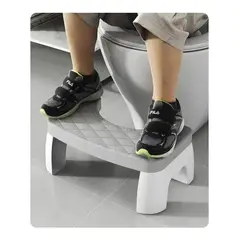 GENERICO - TABURETE BANQUETA PARA INODORO PARA NIÑOS - PLOMO CON BLANCO