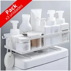 MINARI - Pack x3 Estante Organizador para Baño Sobre Inodoro BL K47