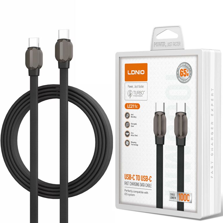 Cable Tipo-C a C LC211c 65W para Laptop iPads Teléfonos