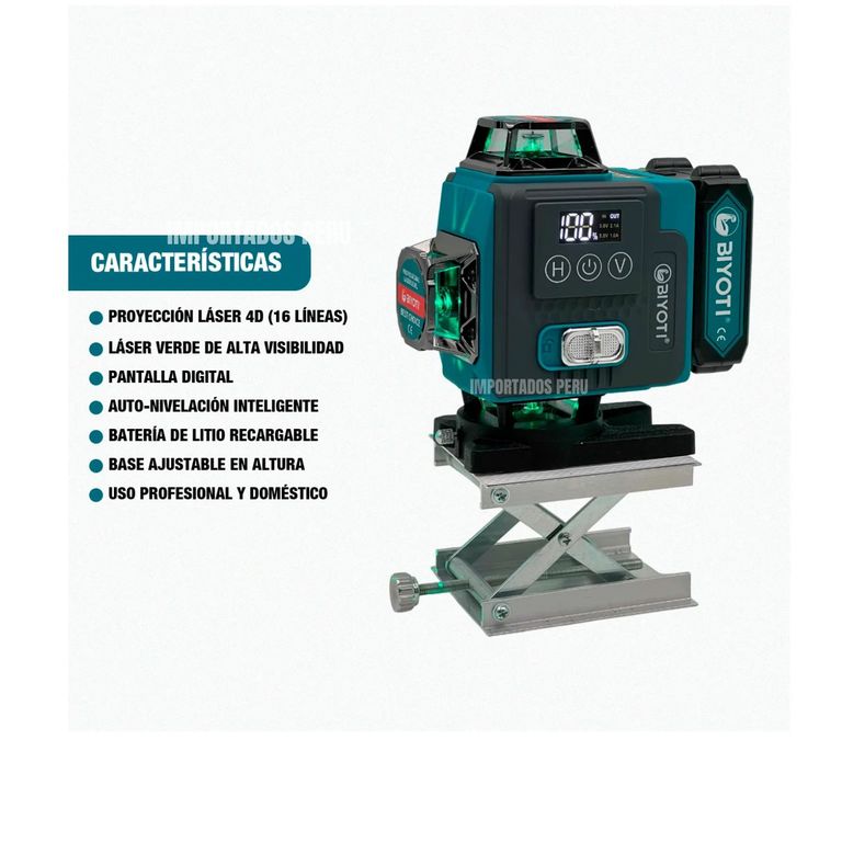 NIVEL LASER 4D 16 LINEAS BIYOTI 100m