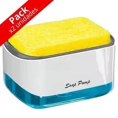 MINARI - Pack x2 Dispensador de Lavavajillas Jabón Líquido con Esponja DL1